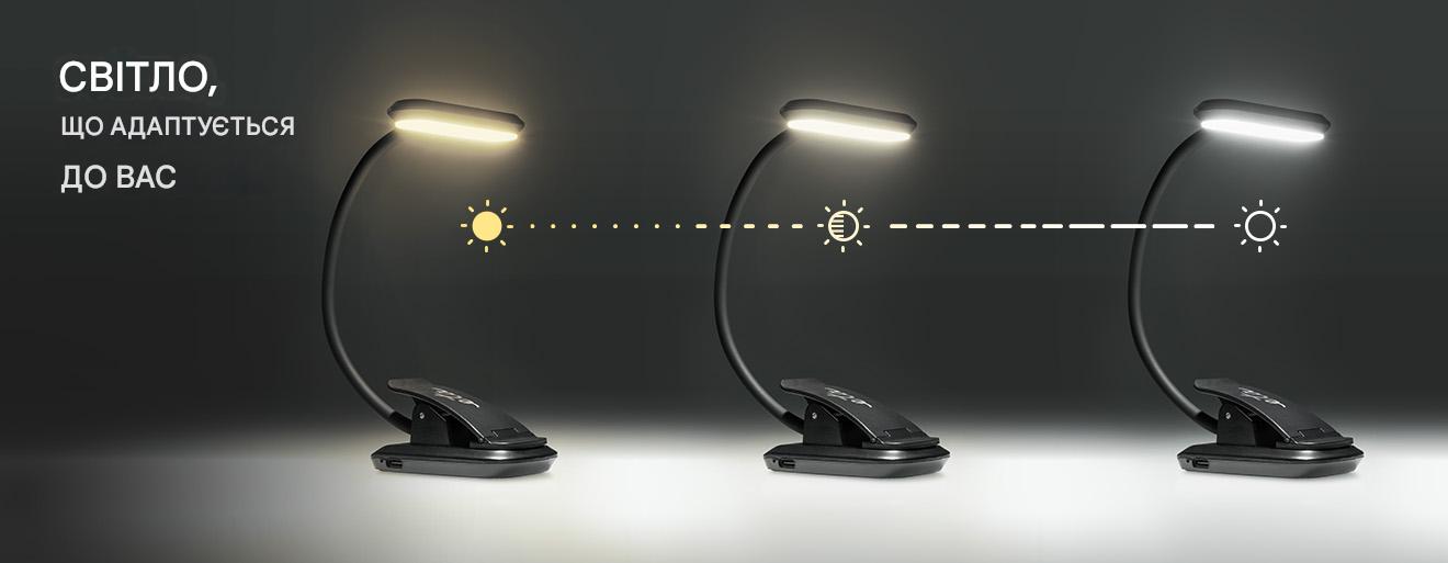 Світлодіодна настільна акумуляторна лампа ETA 089490000 з затискачем